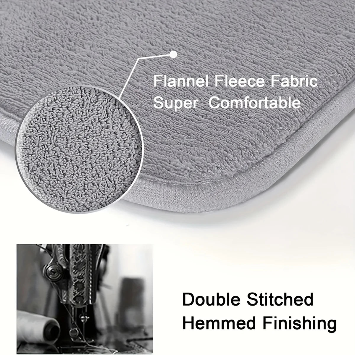 Curved Thickened Bathroom Mat – Absorbent Non-Slip Shower & Toilet Floor Mat