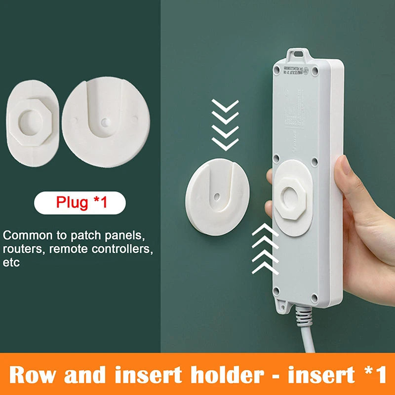 Wall-Mounted Plug-In Retainer – ABS Plastic Storage Holder for Home & Office