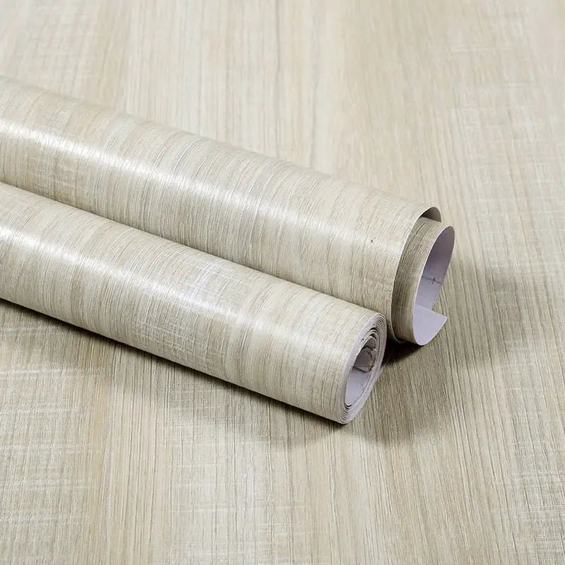 PVC Vinyl Wood Grain Wallpaper Self-Adhesive Waterproof 60cm Roll