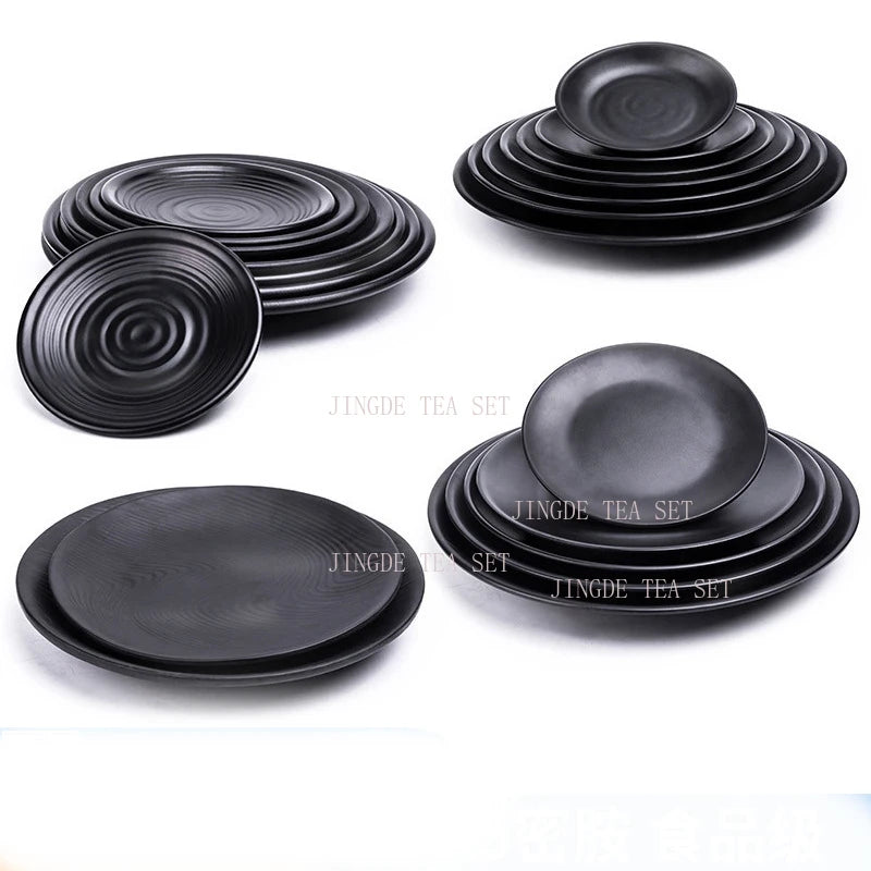 CERAMICS Round Plastic Plate – Solid Color Durable Tableware