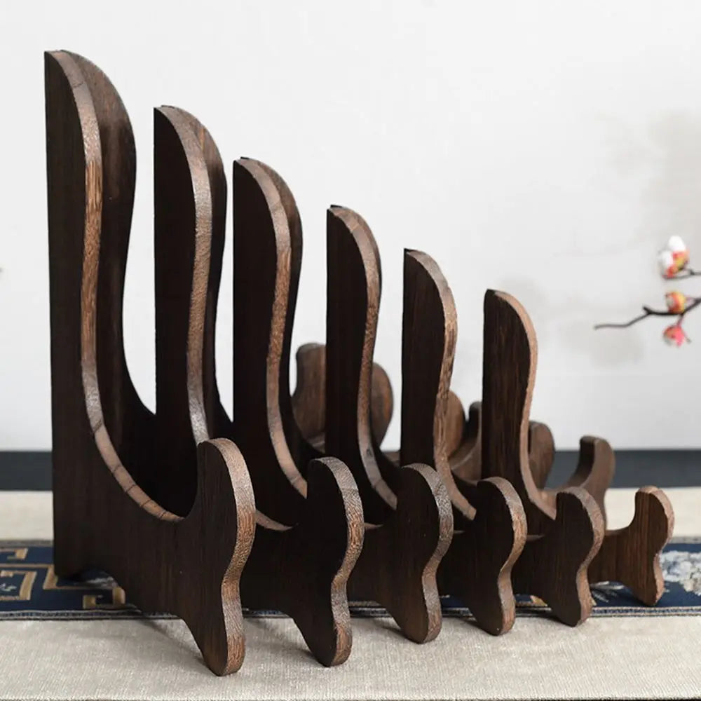 Wooden Display Stand Retro Decorative Rack Photo Plate Holder