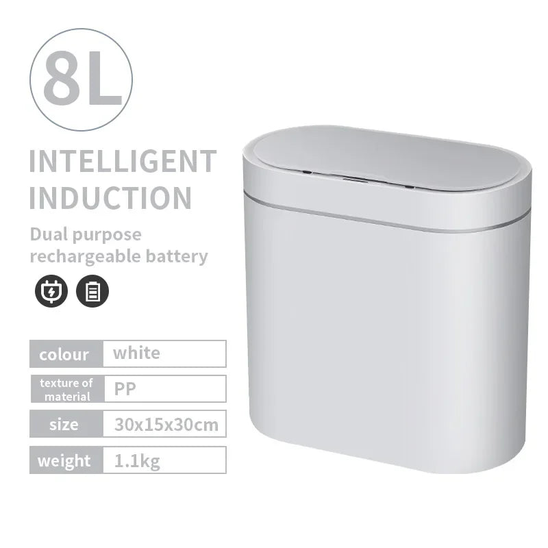7L Smart Sensor Trash Can Automatic Touchless Household Kitchen & Bathroom Waterproof Bin