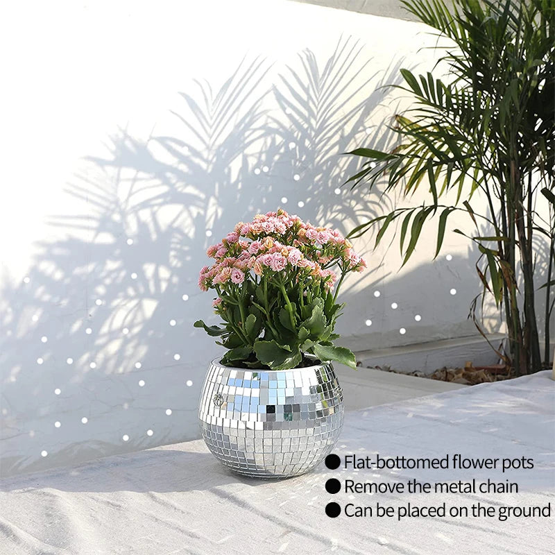 Disco Ball Self-Watering Hanging Planter Pot