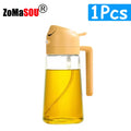 2-in-1 Oil Sprayer & Pourer – Refillable Kitchen Oil Dispenser Bottle