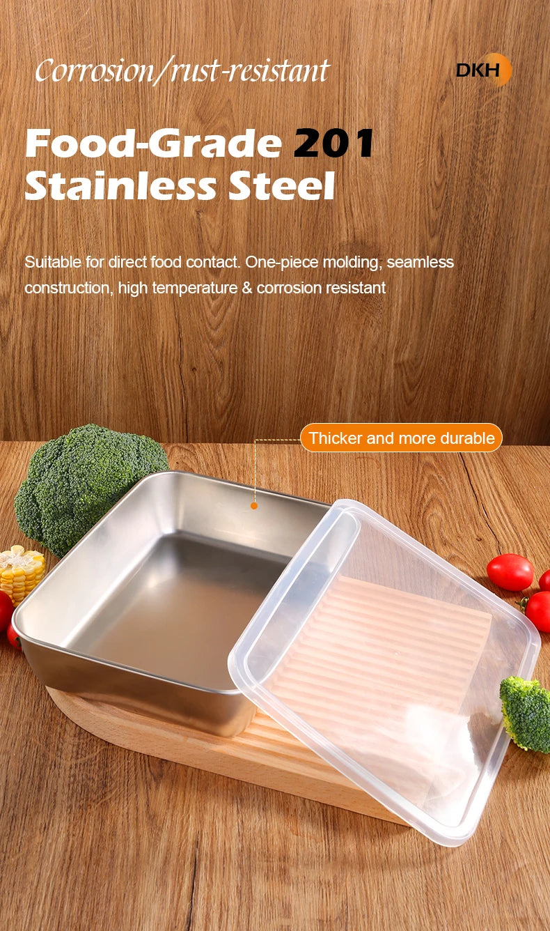 MTM 201 Stainless Steel Storage Trays – Eco-Friendly Korean Style, 4pcs Food Organizer