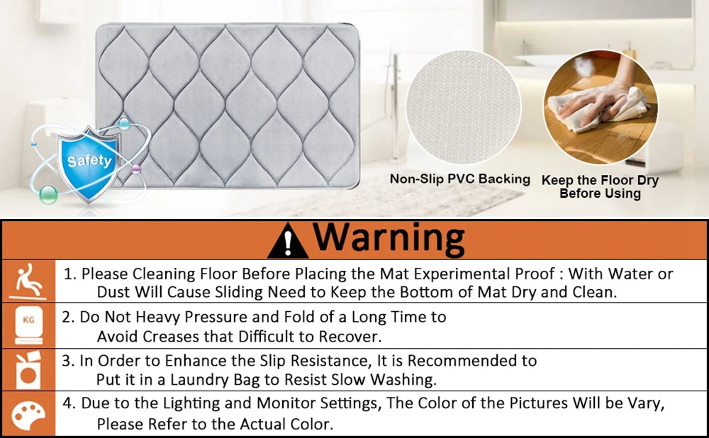 Homaxy Memory Foam Bath Mat – Soft Non-Slip Absorbent Bathroom Rug