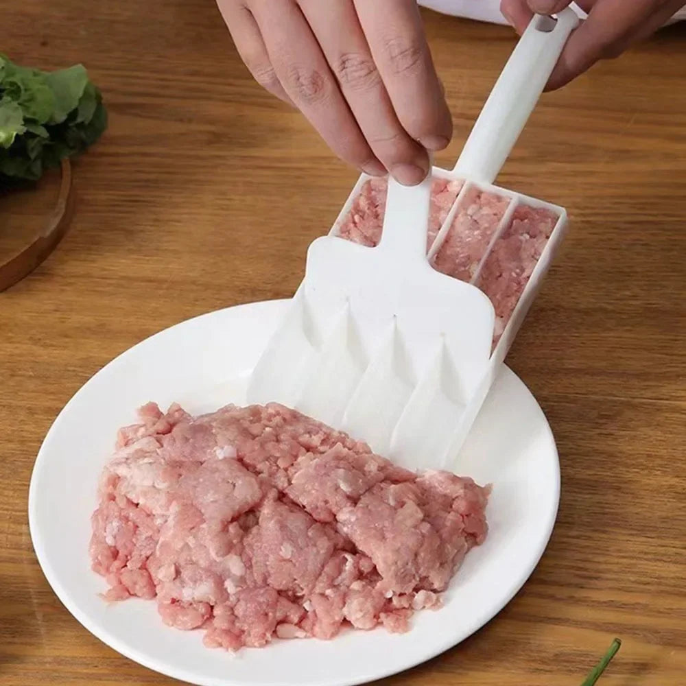 4-Row Meatball Maker – Plastic Patty & Fish Ball Scoop for Homemade Meatballs