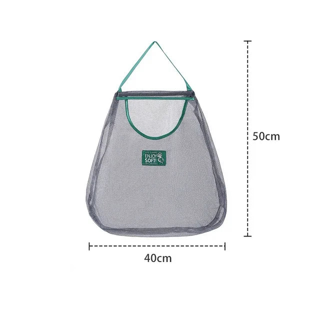 Reusable Kitchen Hanging Mesh Bag – Ventilated Fruit & Vegetable Storage Net for Ginger, Garlic, Potatoes, Onions