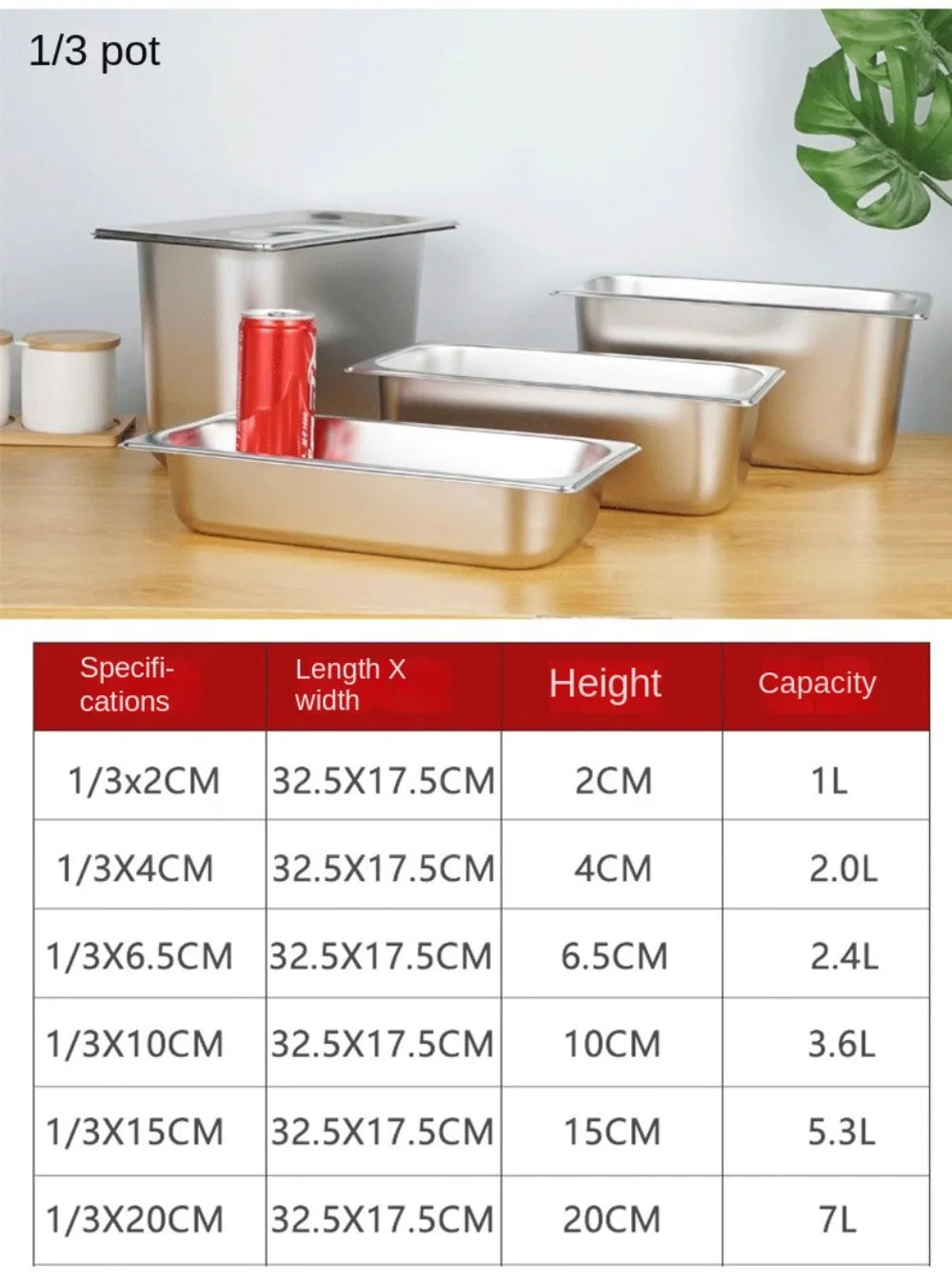 304 Stainless Steel Food Storage Pan – Durable Buffet & Kitchen Use