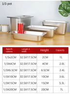 304 Stainless Steel Food Storage Pan – Durable Buffet & Kitchen Use