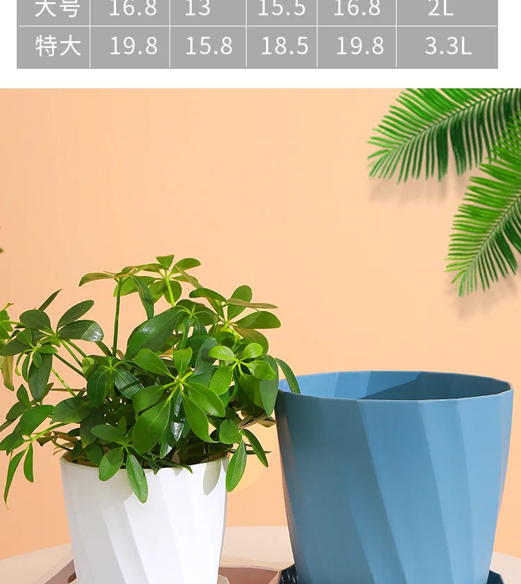 Round Thickened Plastic Flower Pot Set