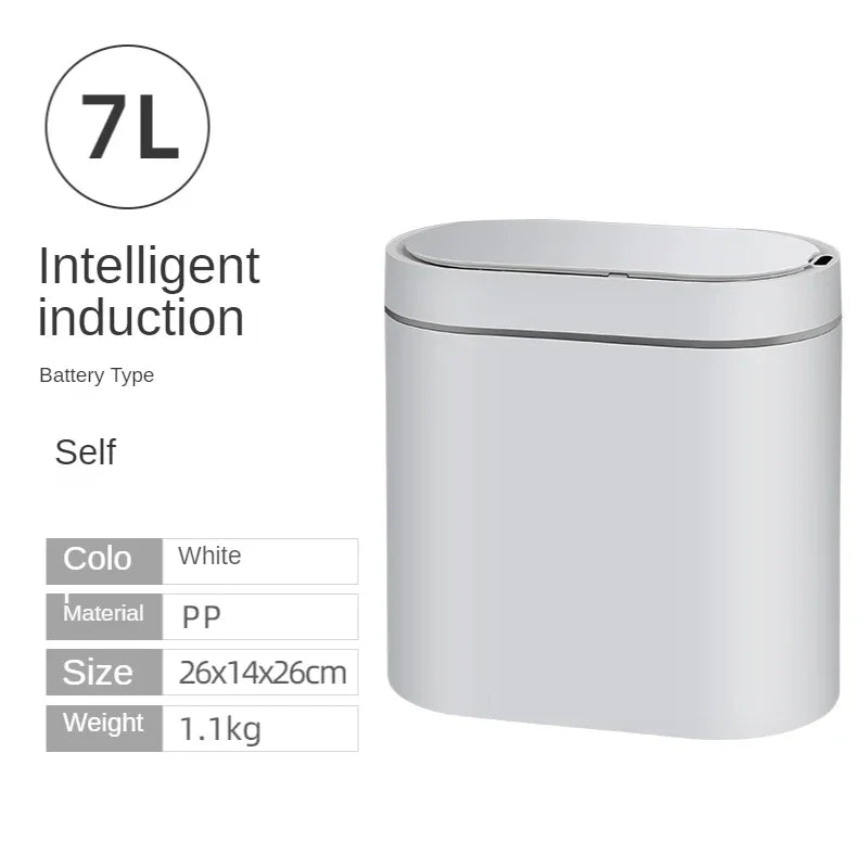 7L Smart Sensor Trash Can Automatic Touchless Household Kitchen & Bathroom Waterproof Bin