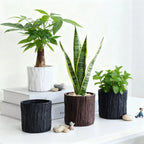 Mini Plastic Flower Pots Imitating Tree Bark