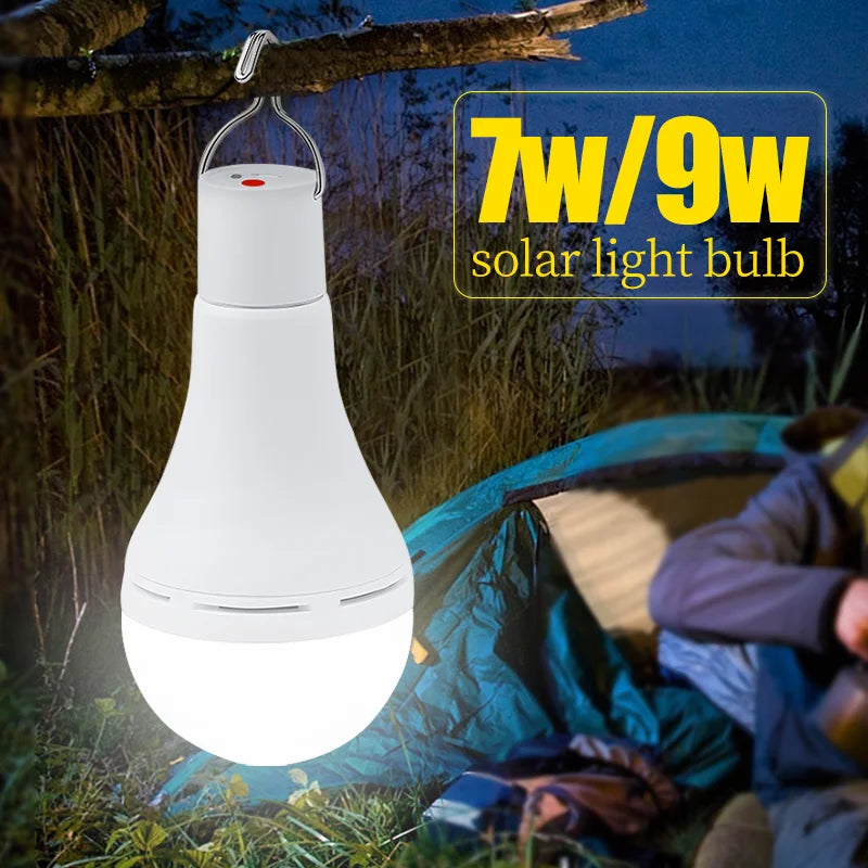 Solar USB Rechargeable LED Camping Light Dimmable Emergency