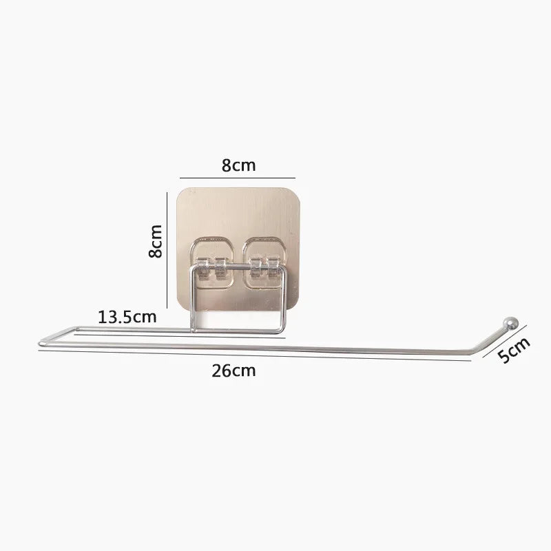 No-Drill Toilet Paper Holder Wall Mount Stainless Steel Easy Install Paper Roll Rack