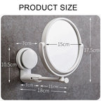 Rotating Wall-Mounted Bath Mirror with Suction for Easy Viewing