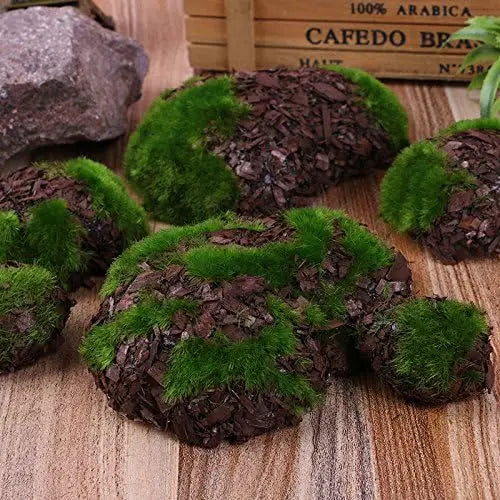 6PCS Artificial Moss Rocks for DIY & Garden Decor