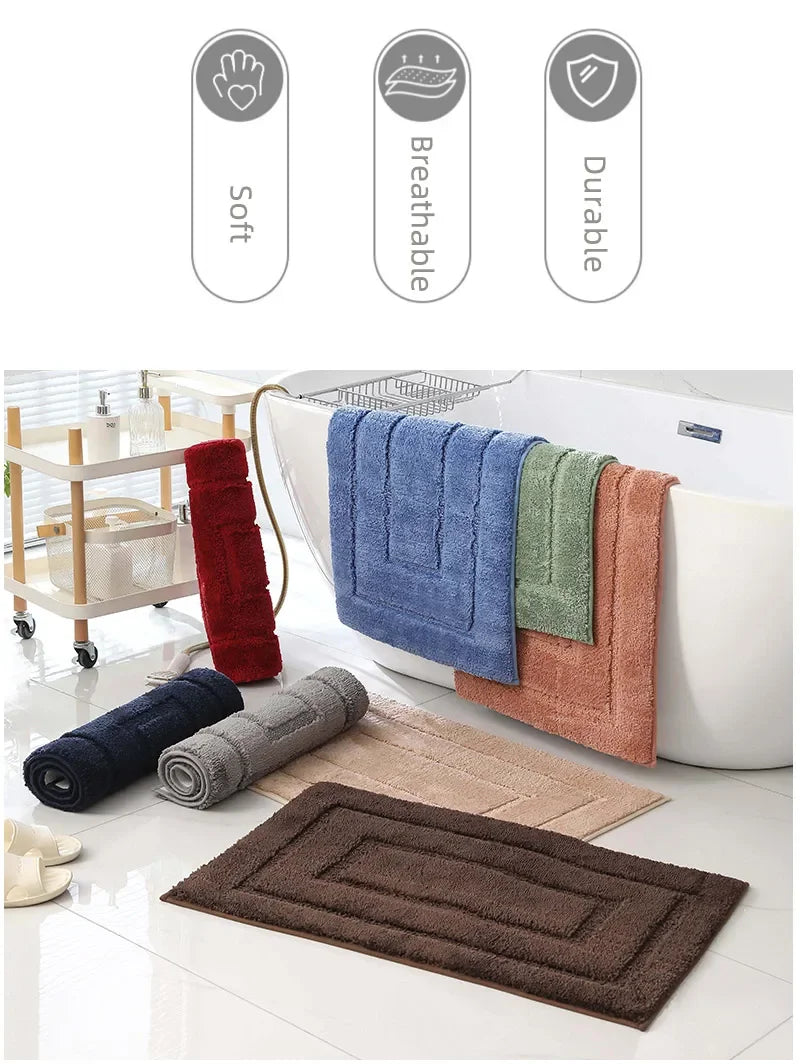 Plush Back-Shaped Bathroom Floor Mat – Anti-Slip Absorbent Foot & Entrance Mat