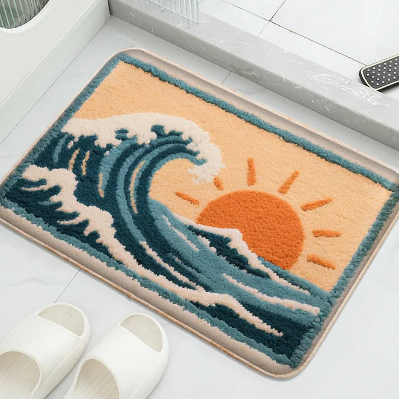 Cartoon Animal Bathroom Mat – Soft, Absorbent, Non-Slip Shower & Toilet Floor Rug for Kids