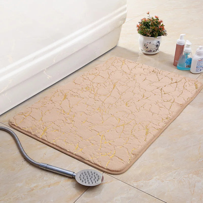 Modern Rectangle Washable Floor Mat – Non-Slip Bathroom, Bedroom & Living Room Rug