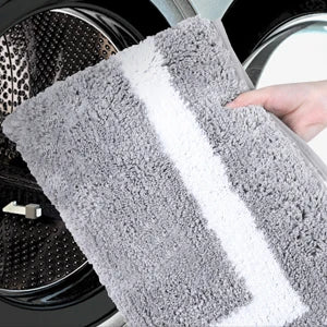 Absorbent Microfiber Bath Mat, Soft Plush Non-Slip Bathroom Rug, Thick Floor Mat for Shower, Toilet & Bedroom