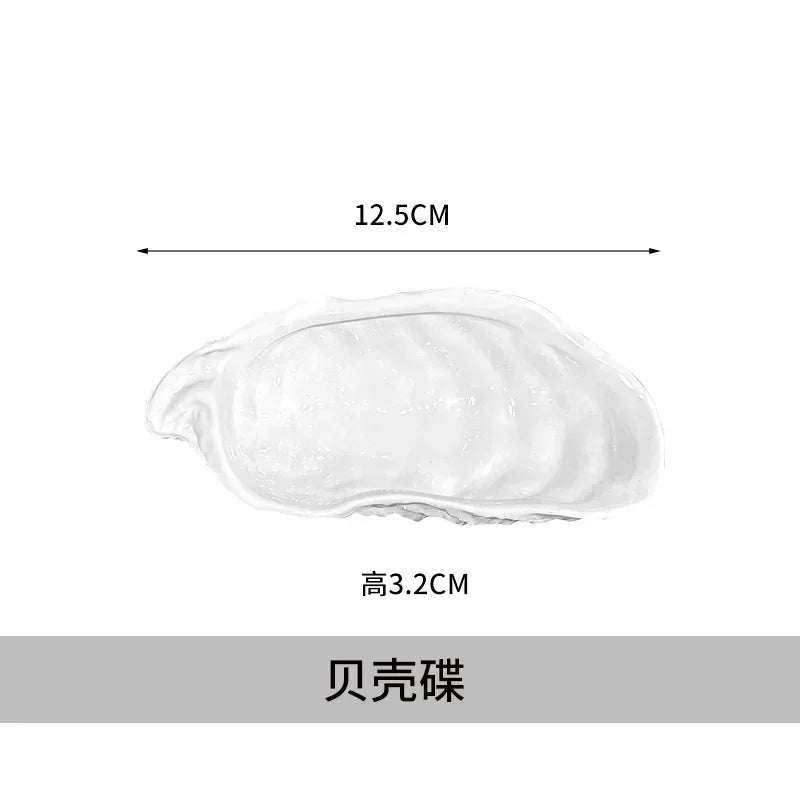 ZIZI FISH Round Ceramic Plate – Durable Solid Tableware for Home & Kitchen