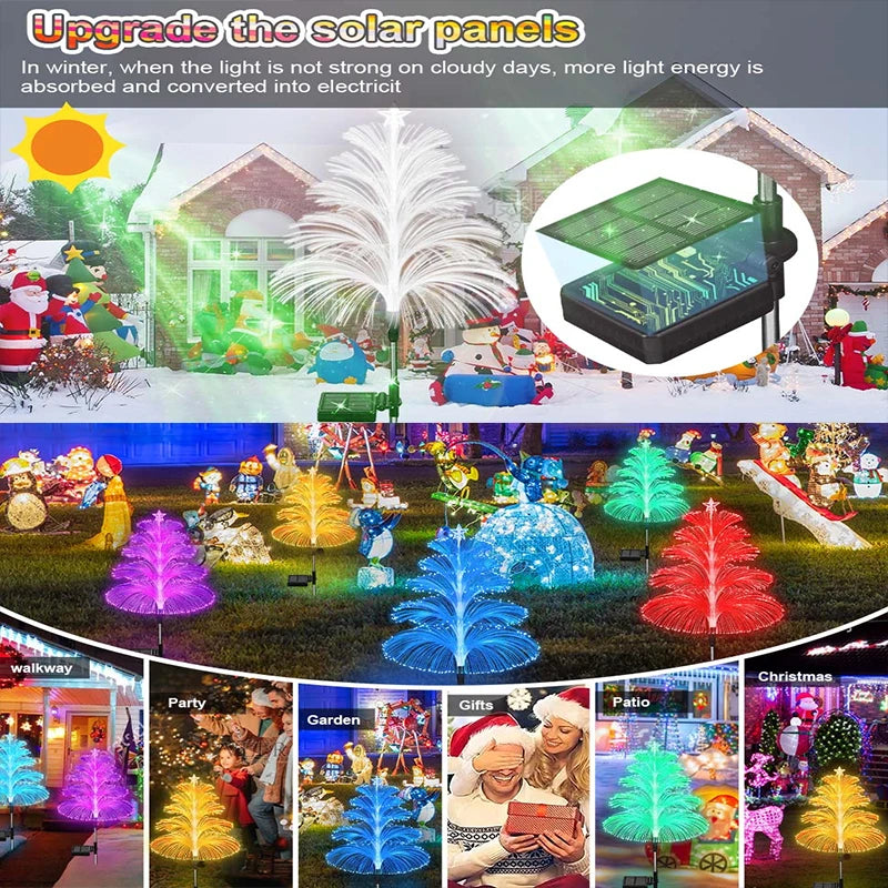 Solar Christmas Tree Lights 5M 7-Color RGB Outdoor IP65 Waterproof LED