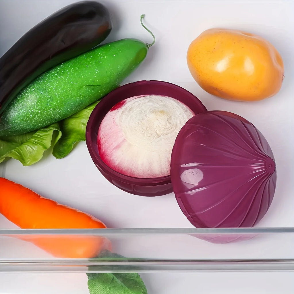 Lemon & Onion-Shaped Food Storage Containers – Fun, Reusable, Flip-Top Kitchen Organizer
