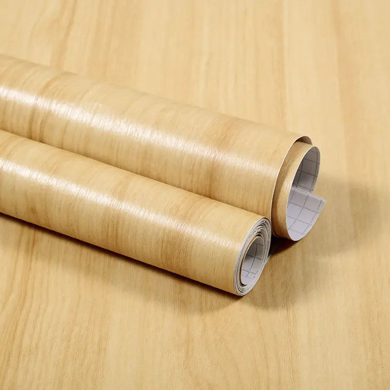 PVC Vinyl Wood Grain Wallpaper Self-Adhesive Waterproof 60cm Roll