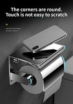 304 Stainless Steel Bathroom Toilet Paper Holder Waterproof Wall Mount Roll Paper Box