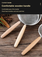 304 Stainless Steel Mesh Filter Spoon with Wooden Handle