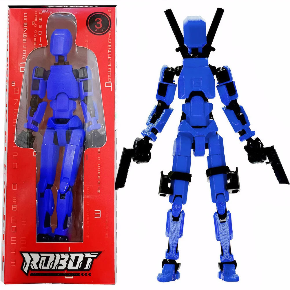 3D Printed Multi-Jointed Action Figure Poseable Robot Toy for Kids & Adults