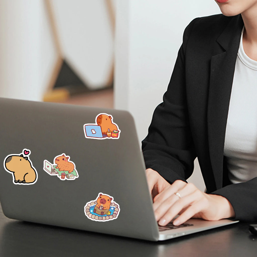 Cute Cartoon Animal Paper Stickers – 50-Pack Waterproof Decals
