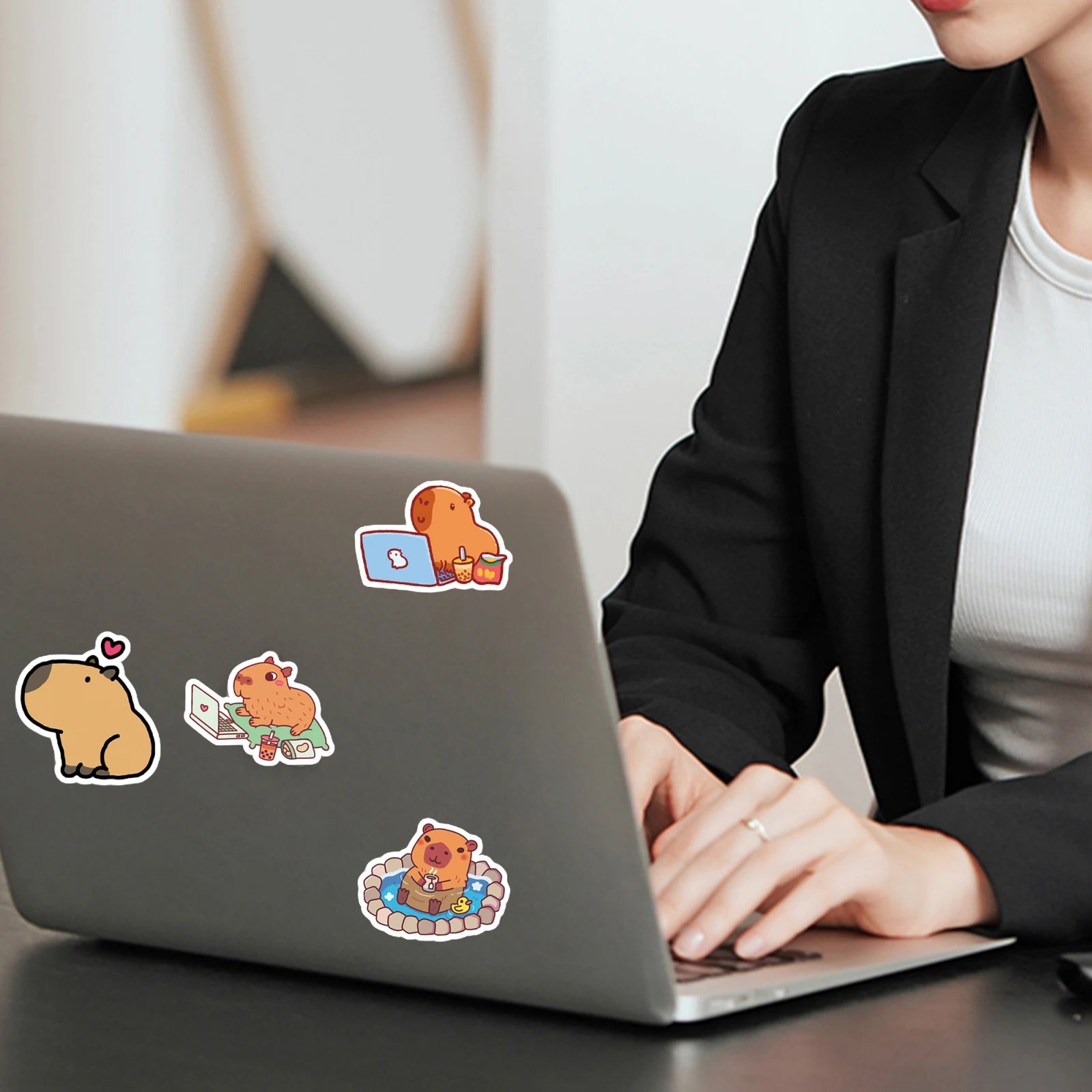 Cute Cartoon Animal Paper Stickers – 50-Pack Waterproof Decals