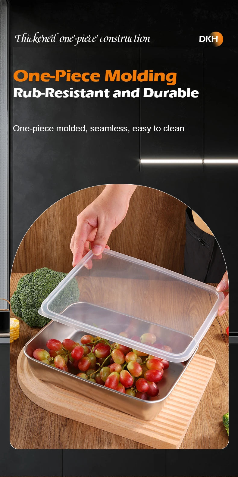 MTM 201 Stainless Steel Storage Trays – Eco-Friendly Korean Style, 4pcs Food Organizer