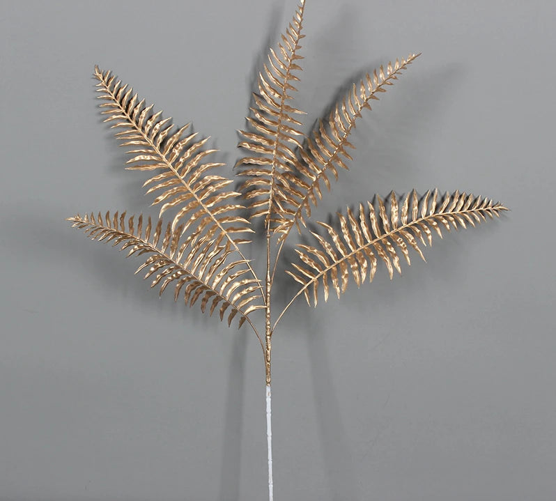 95cm Gold Artificial Eucalyptus & Ginkgo Leaf Plant Decor