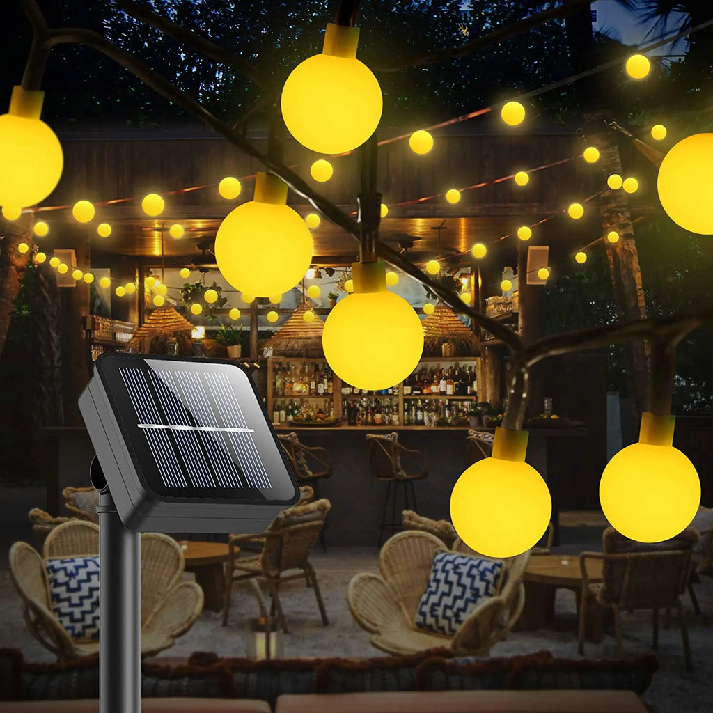 Solar LED Ball String Lights 5M IP65 Waterproof Holiday Decor