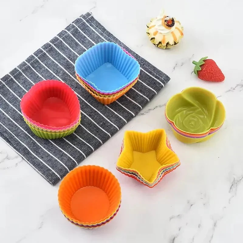 Silicone Muffin Cake Molds – Reusable, Non-Stick Baking Cups