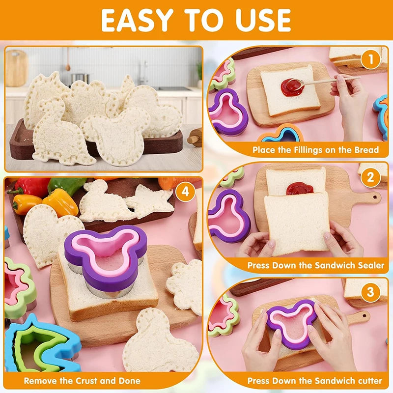 Stainless Steel Sandwich Cutter – Fun Animal Shapes, Food-Grade