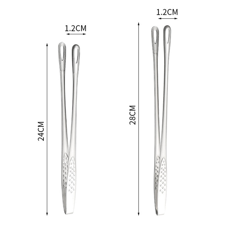 2-Piece 304 Stainless Steel Kitchen Tongs Set – 24cm & 28cm