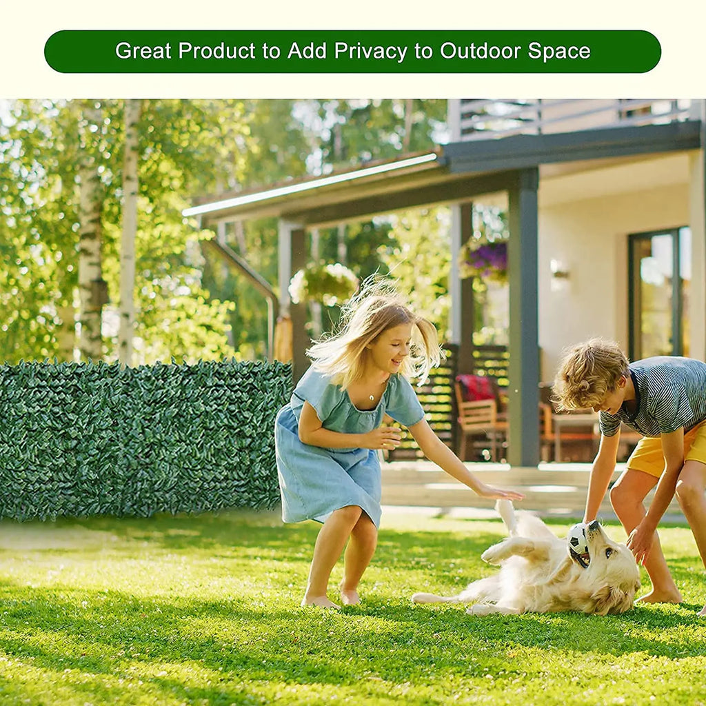 Amuixui Artificial Leaf Fence Panel Outdoor Privacy & Decorative Decor