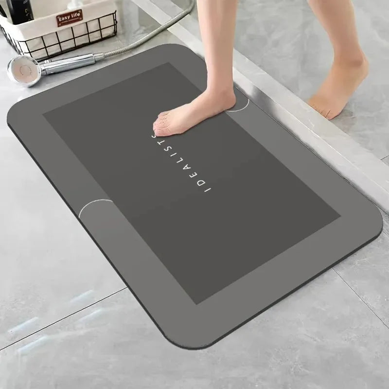 Diatomaceous Earth Bath Mat – Super Absorbent, Non-Slip, Fast Drying Floor Mat for Bathroom