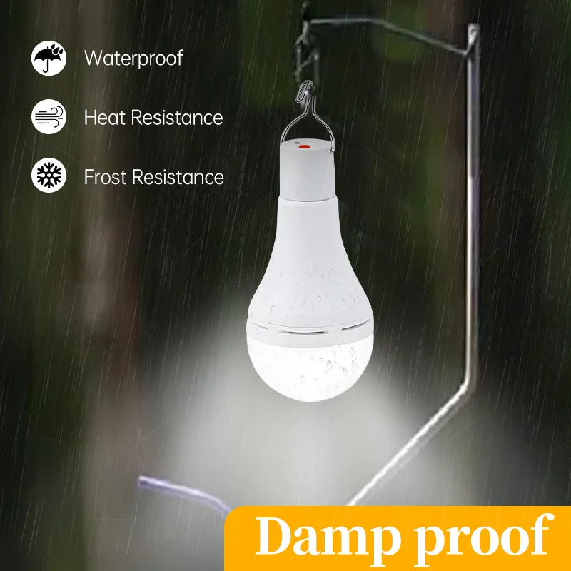Solar USB Rechargeable LED Camping Light Dimmable Emergency
