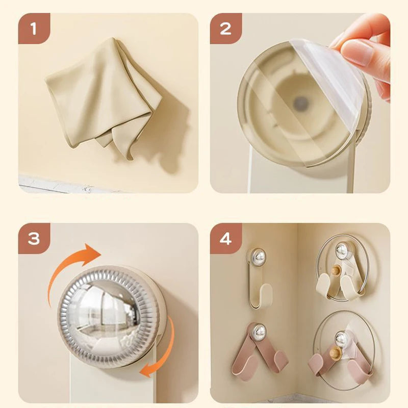Adjustable Pot Lid Holder – Wall-Mounted, Space-Saving Organizer