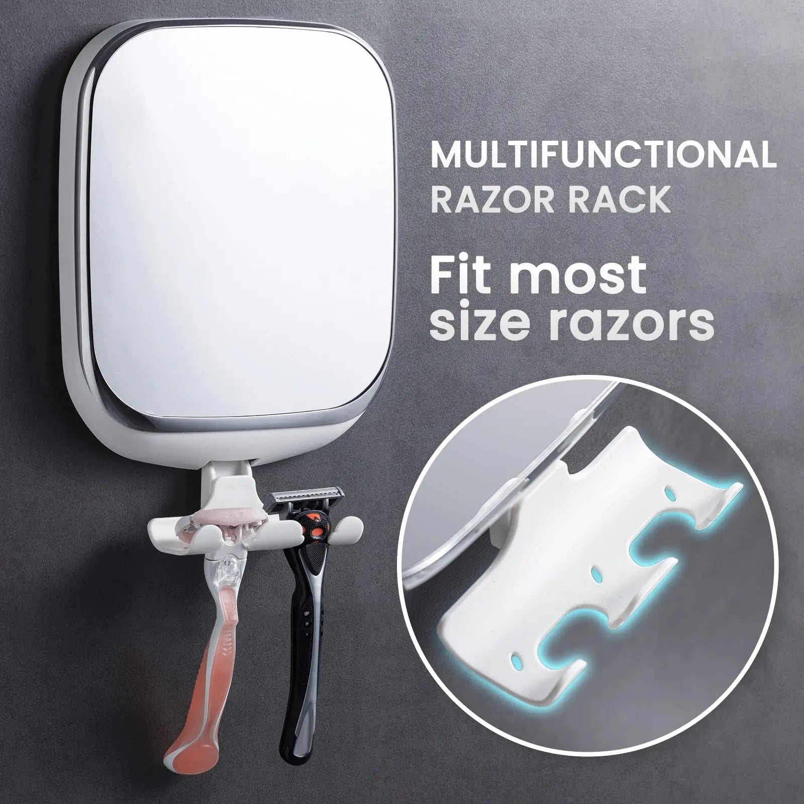 Fogless Shower Makeup Mirror with Suction Cup for Effortless Grooming