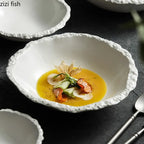 ZIZI FISH Porcelain Soup Bowl – Simple Solid White Design