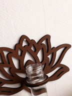 Lotus Shape Wooden Wall Planter & Vase Stand
