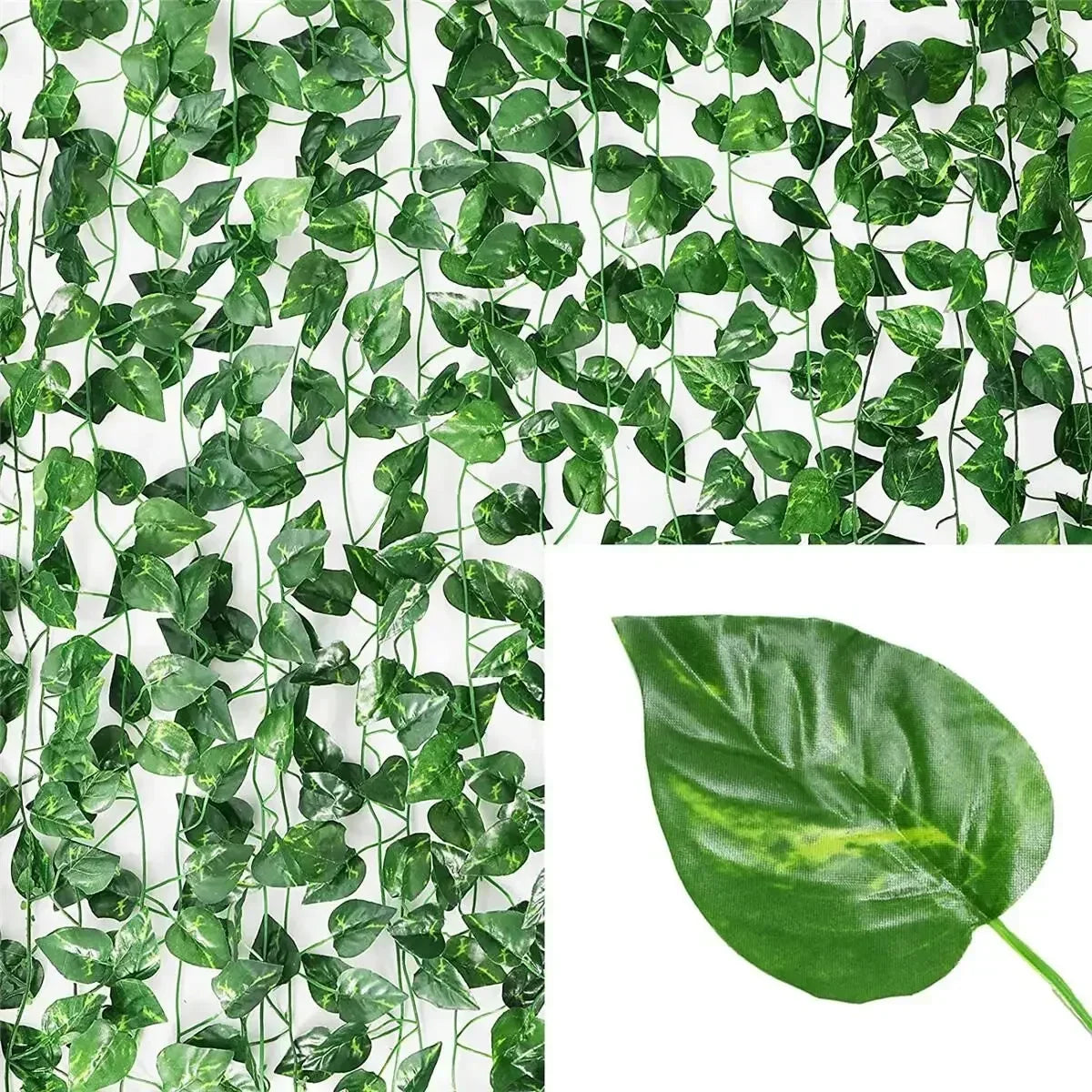 2/80M Artificial Green Leaves Ivy Vine Garland – 30pcs