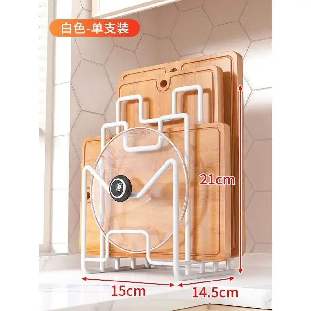 Aluminium & Iron Pot Lid Holder – Waterproof Kitchen Organizer