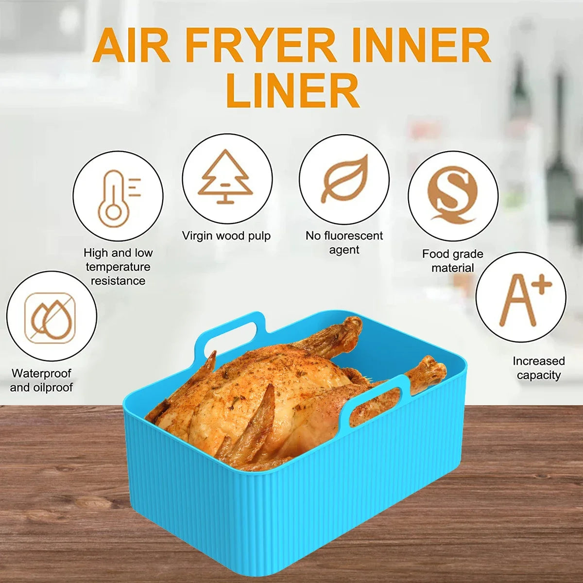 Eco-Friendly Air Fryer Silicone Liner – Reusable & Heat-Resistant